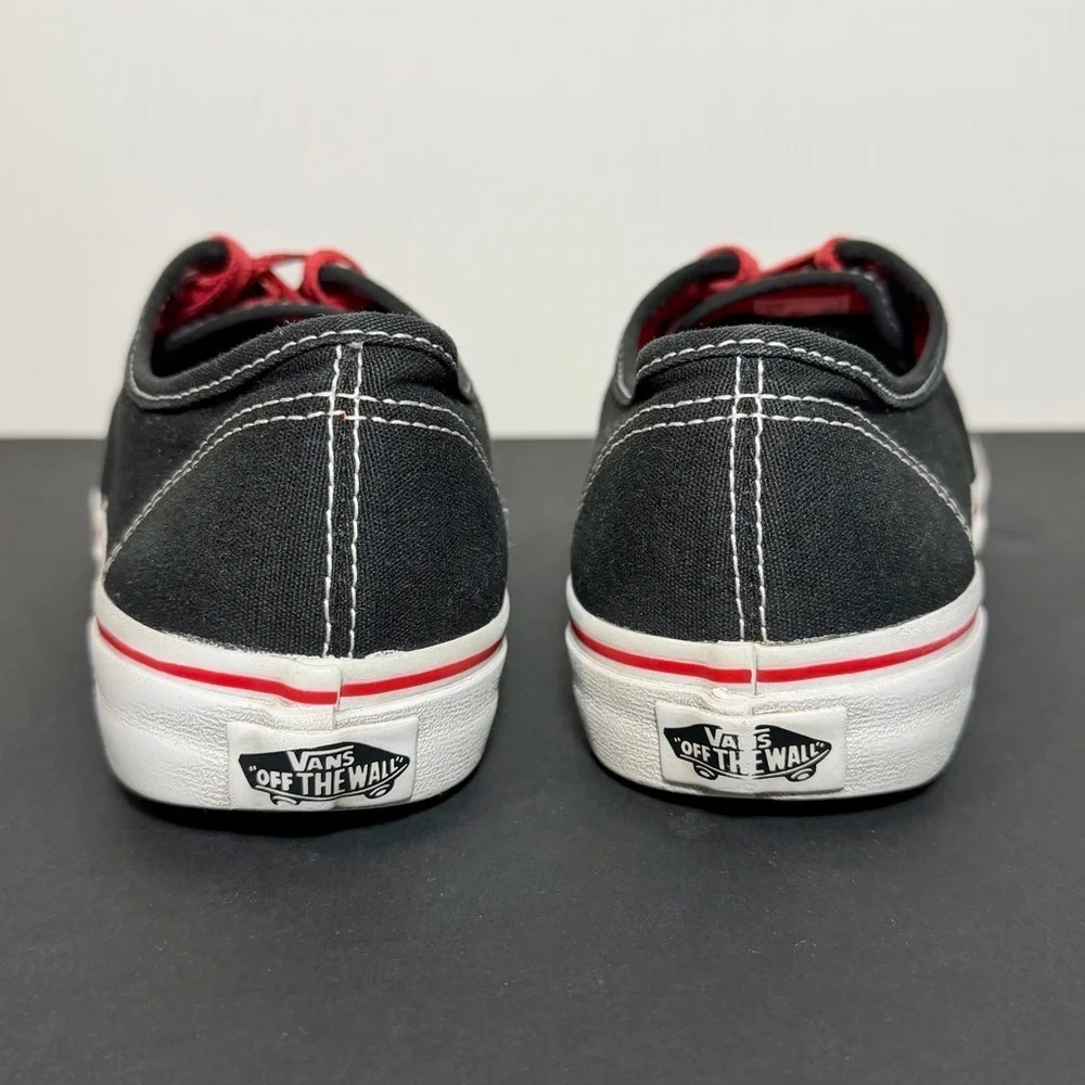 Youth VANS Authentic Low Black & Red Lace Up Sneakers / Size 5